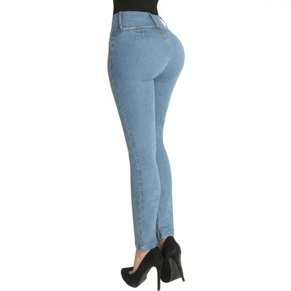 BETWEEN US Women's Light Blue Butt Lifter High Rise Skinny Jeans Sz 13 - Picture 1 of 6